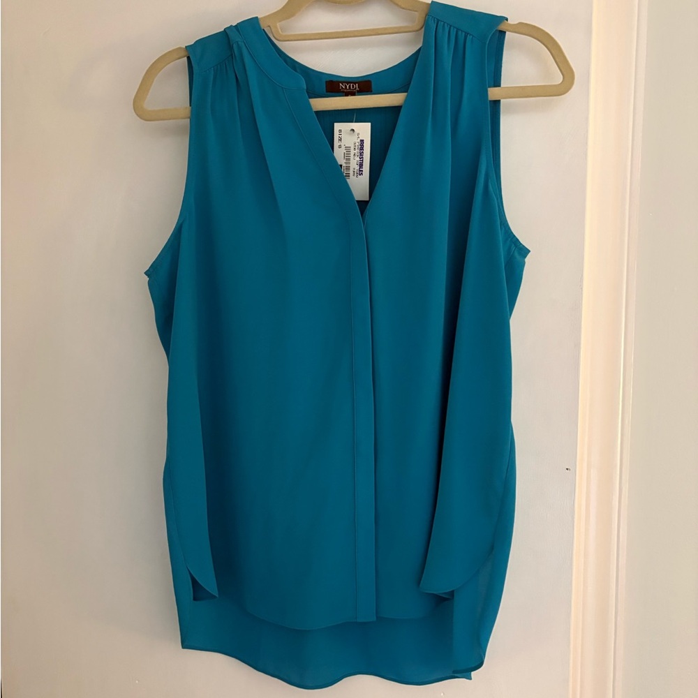 NYDJ Teal Sleeveless Blouse